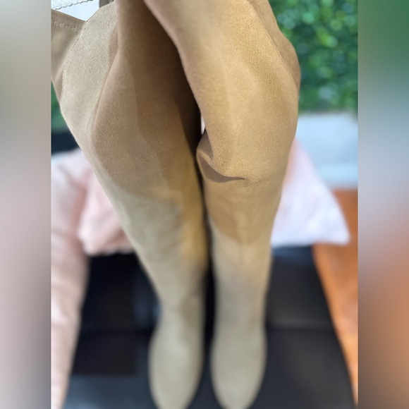 Lucky Brand “Calypso” Light Beige Suede Over-the-Knee Boots - Picture 3 of 4